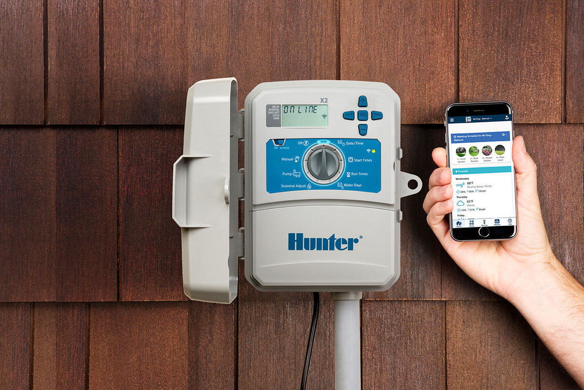 Hunter X2 14-Station Controller, 230V Internal Transformer And European Plug With Plastic Outdoor Cabinet (Wi Fi Module Not Included)
